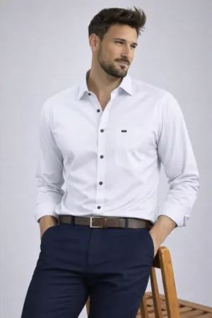 White Cotton Sateen Essential Shirt