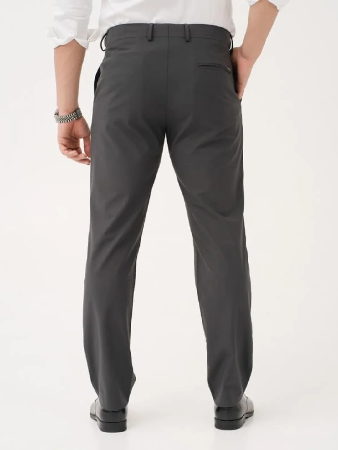 Contemporary Japanese Weave Grey Formal Pants - Image 3