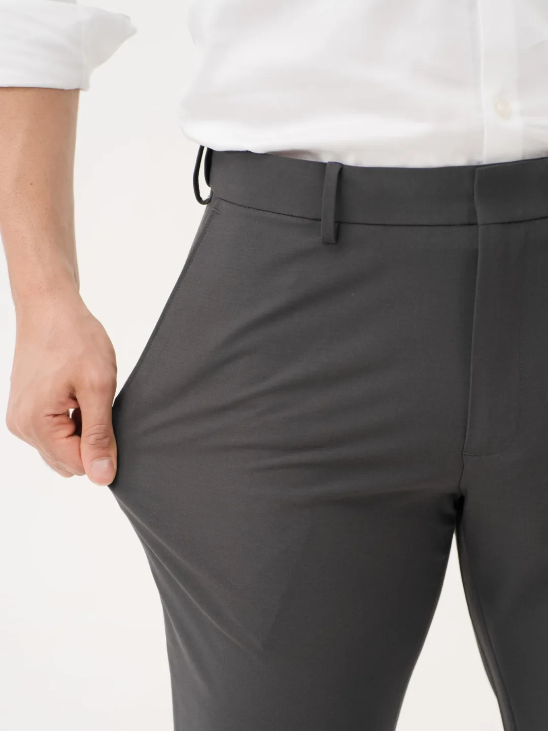 Contemporary Japanese Weave Grey Formal Pants - Image 4