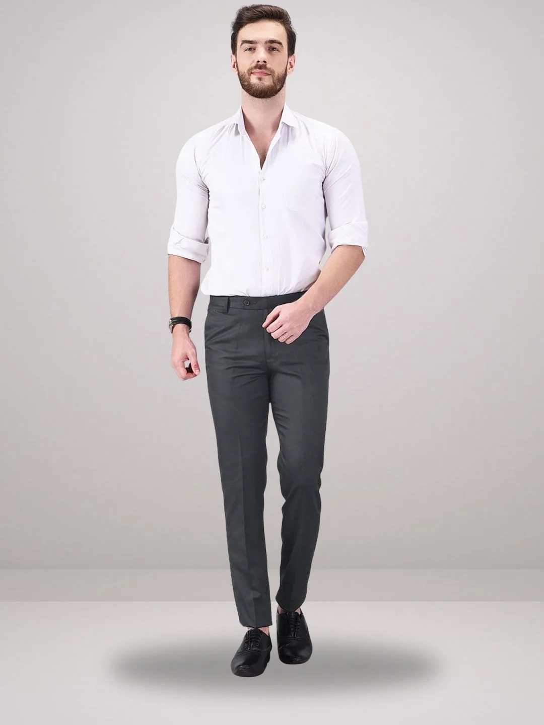 Everyday Comfort Dark Grey Formal Trousers - Image 5
