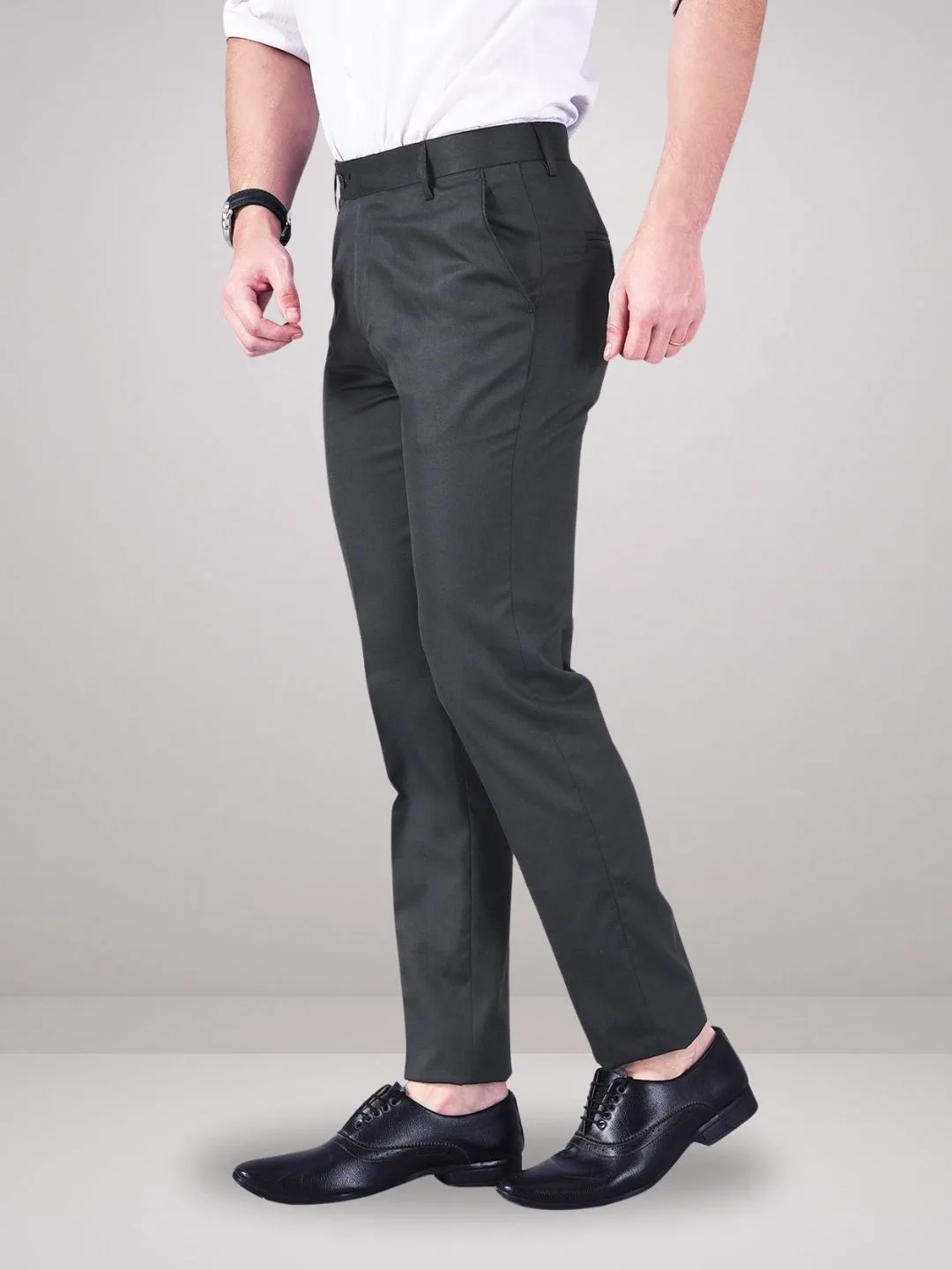Everyday Comfort Dark Grey Formal Trousers - Image 3