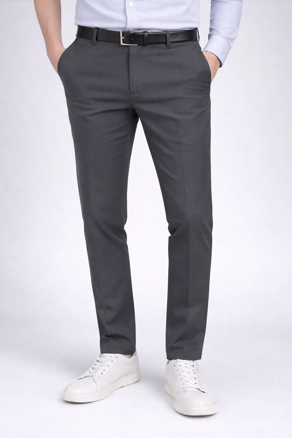 Contemporary Japanese Weave Grey Formal Pants