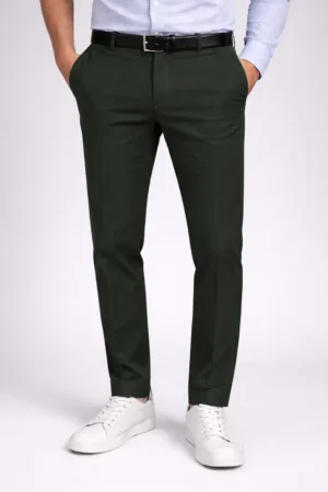 Everyday Comfort Military Green Formal Trousers