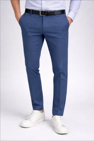 Smooth Finish Airforce Blue Office Trousers