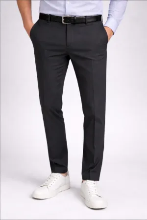Smooth Finish Dark Grey Office Trousers