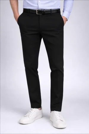 Ultra-Comfort Tailored Hook-Closure Black Trousers